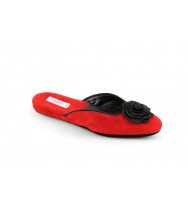 women's slippers BLODYN regal red suede